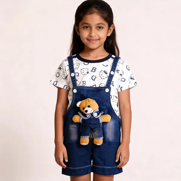 White_Blue_Cotton_Denim_Printed_Shirt_And_Dungaree_Set_For_Baby