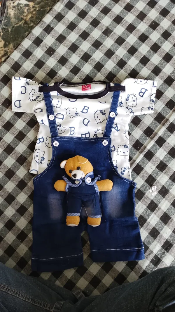 White_Blue_Cotton_Denim_Printed_Shirt_And_Dungaree_Set_For_Baby