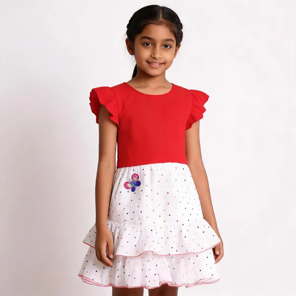 Red_White_Crepe_Cotton_Ruffled_Printed_Frock_Dress_For_Girls