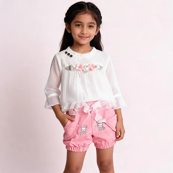 Pink_White_Cotton_Partywear_Outfit_Set_For_Girls