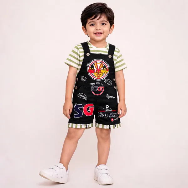 Black_Denim_Casual_Dungaree_Set_For_Boys
