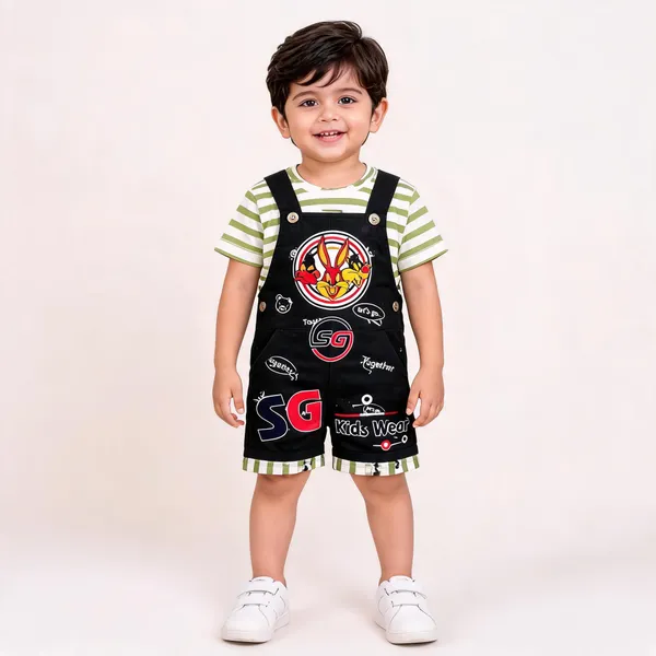 Black_Denim_Casual_Dungaree_Set_For_Boys