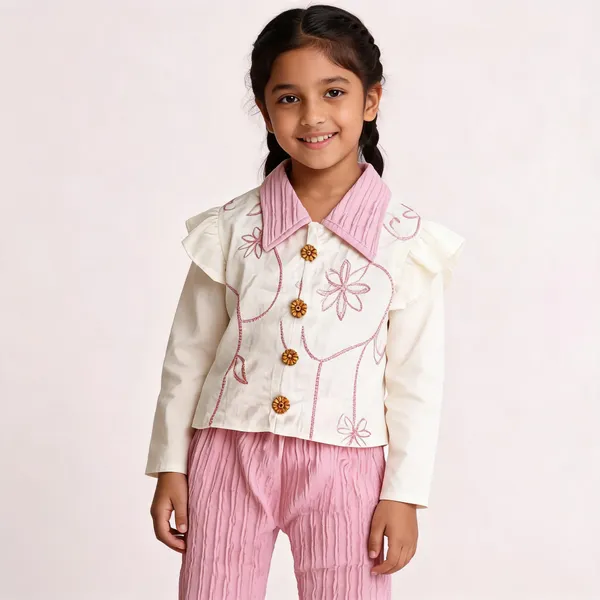 White_Pink_Chanderi_Embroidered_Ethnic_Top_And_Pants_Set_For_Baby_Girls