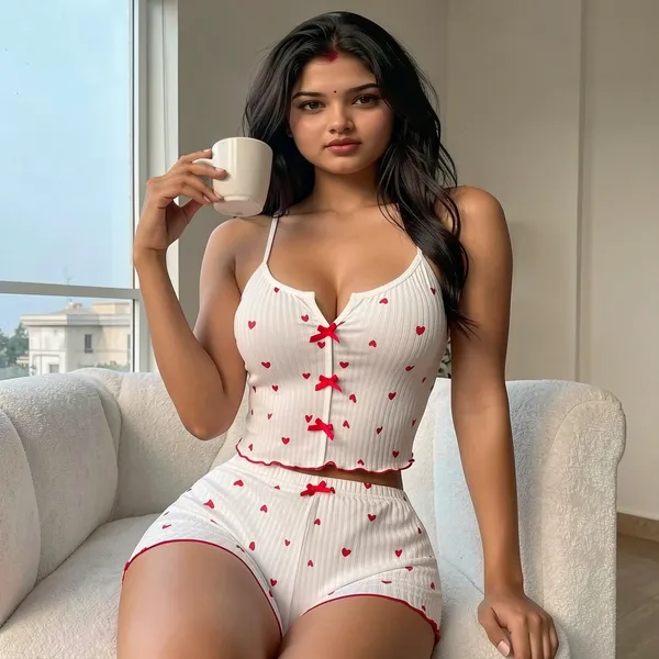 White_Heart_Shorts_Co_Ord_Set_White