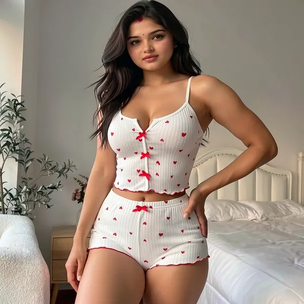 White_Heart_Shorts_Co_Ord_Set_White