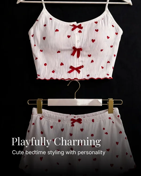 White_Heart_Shorts_Co_Ord_Set_White