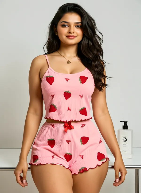 Pink_Strawberry_Night_Suit_Pink