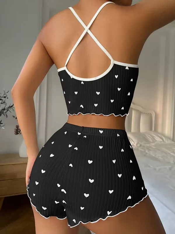 Black_Heart_Ribbed_Short_Set_Black