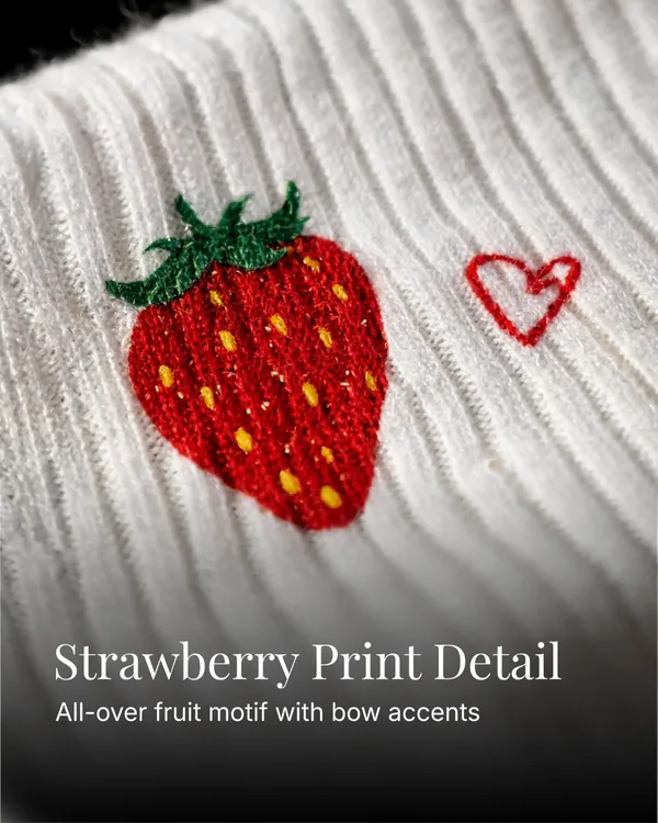 White_Strawberry_Ribbed_Night_Suit_White