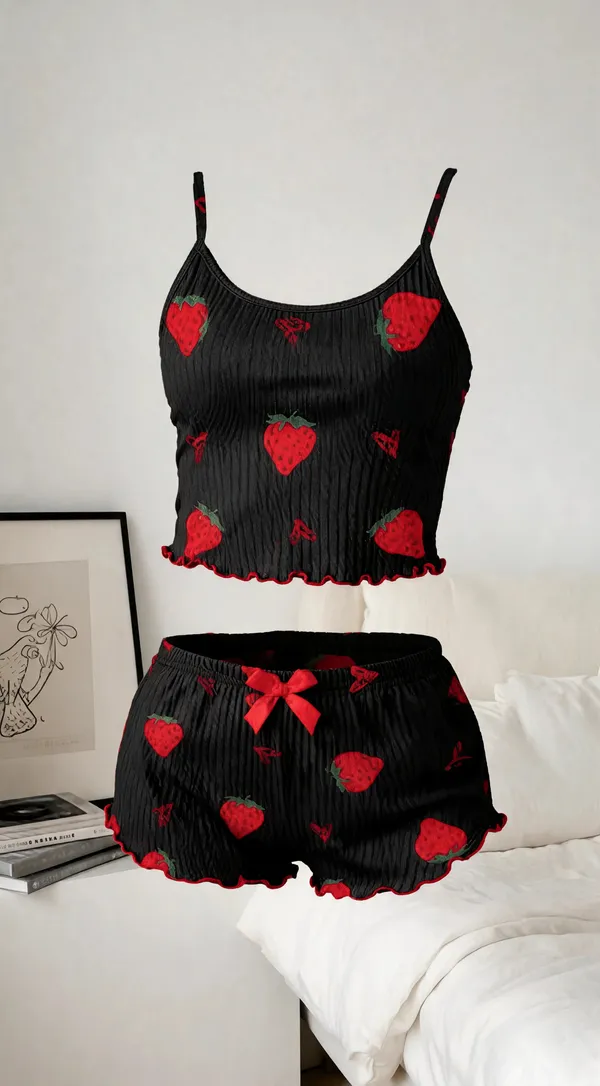 Black_Strawberry_Ribbed_Night_Suit_Black
