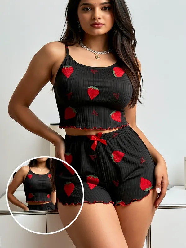 Black_Strawberry_Ribbed_Night_Suit_Black