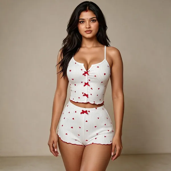 White_Heart_Shorts_Co_Ord_Set_White