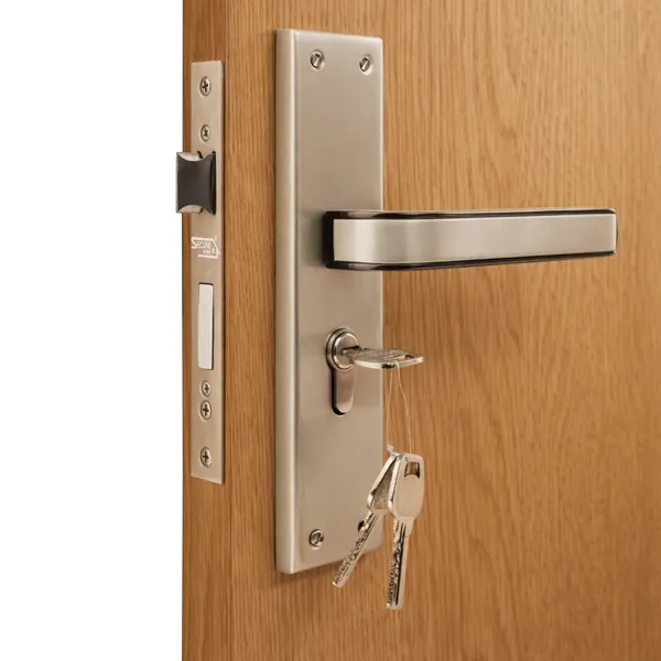 Silver_And_Black_White_Metal_Modern_Lever_Door_Lock_Set