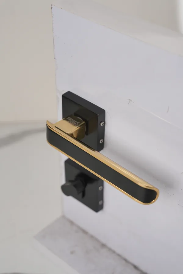 Black_And_Gold_White_Metal_Modern_Rose_Lever_Mortise_Door_Lock_Set