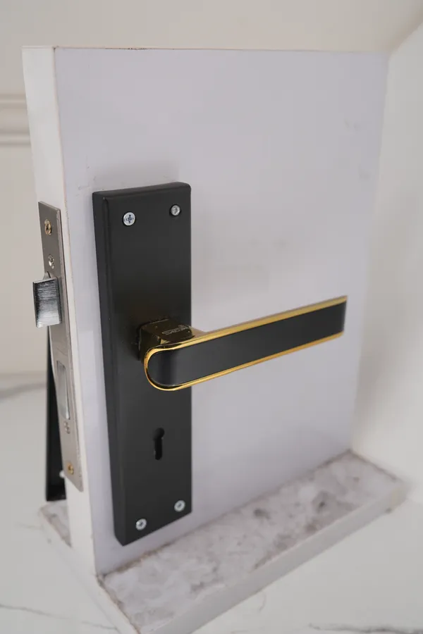 Black_And_Gold_White_Metal_Modern_Lever_Mortise_Door_Lock_Handle_Set