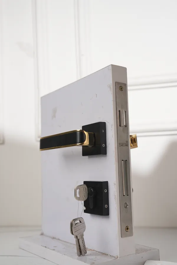 Black_And_Gold_White_Metal_Modern_Rose_Lever_Mortise_Door_Lock_Set