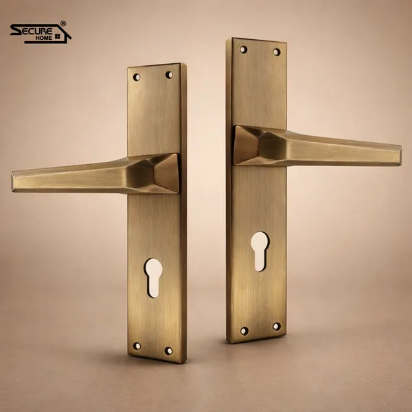 Gold_White_Metal_Antique_Brass_Finish_Lever_Door_Handle_Lock_Set