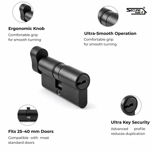 Black_White_Metal_Modern_Anti-Pick_Cylinder_Door_Lock
