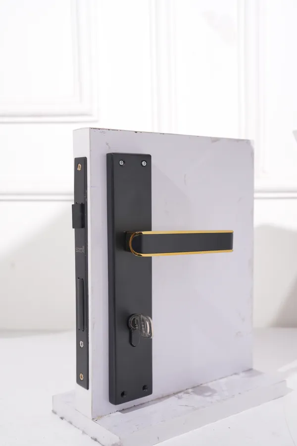 Black_And_Gold_White_Metal_Modern_Lever_Door_Handle_Lock_Set
