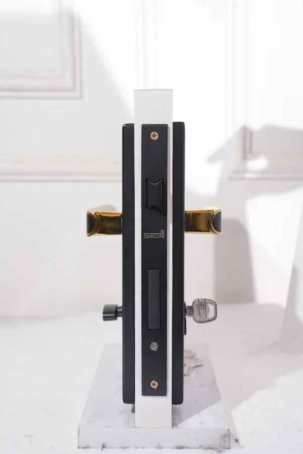 Black_And_Gold_White_Metal_Modern_Lever_Door_Handle_Lock_Set