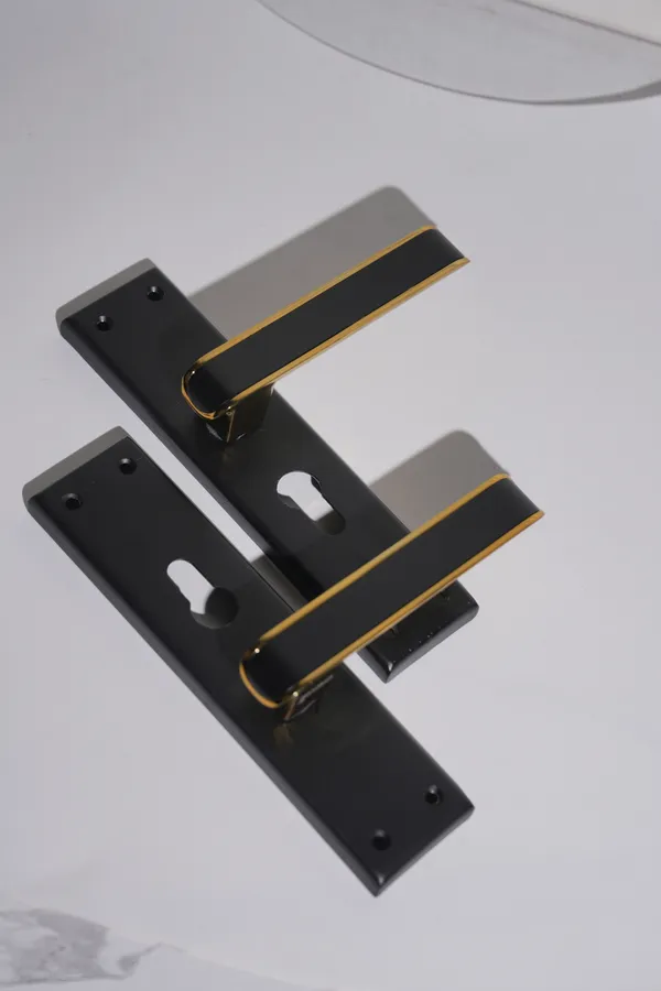 Black_And_Gold_White_Metal_Modern_Lever_Mortise_Door_Handle_Set