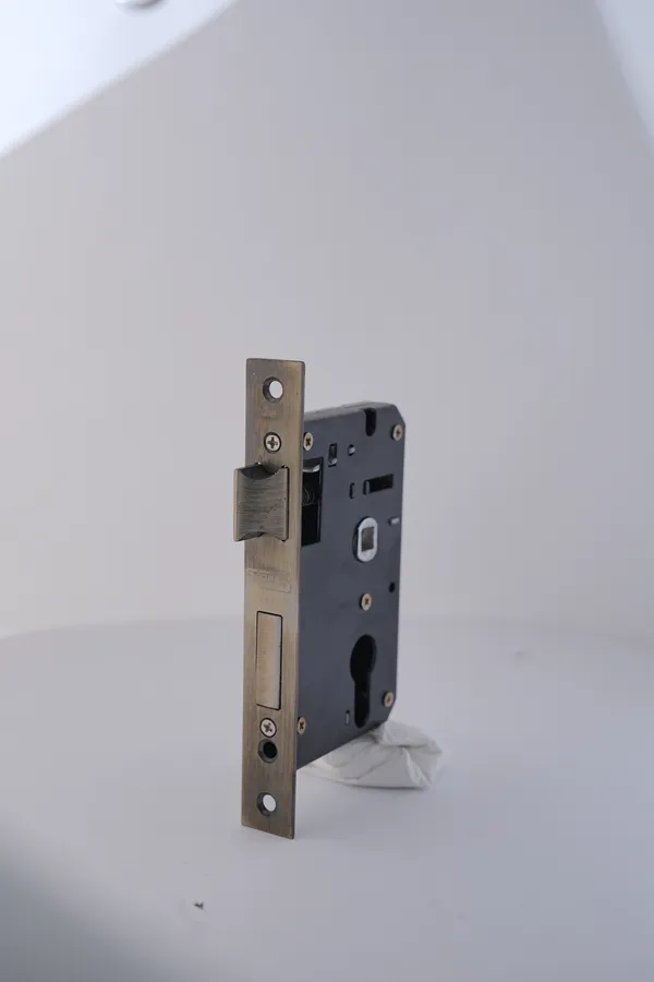 Black_And_Gold_Iron_Modern_Mortise_Door_Lock_Body_With_Strike_Plate