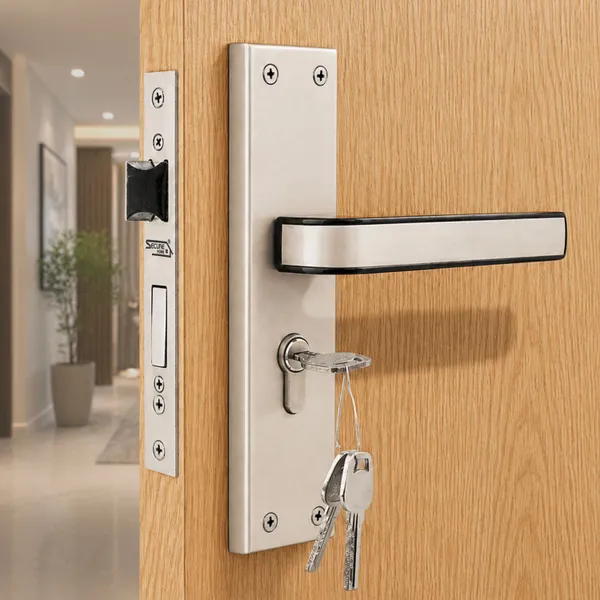 Silver_And_Black_White_Metal_Modern_Satin_Mortise_Door_Lever_Set