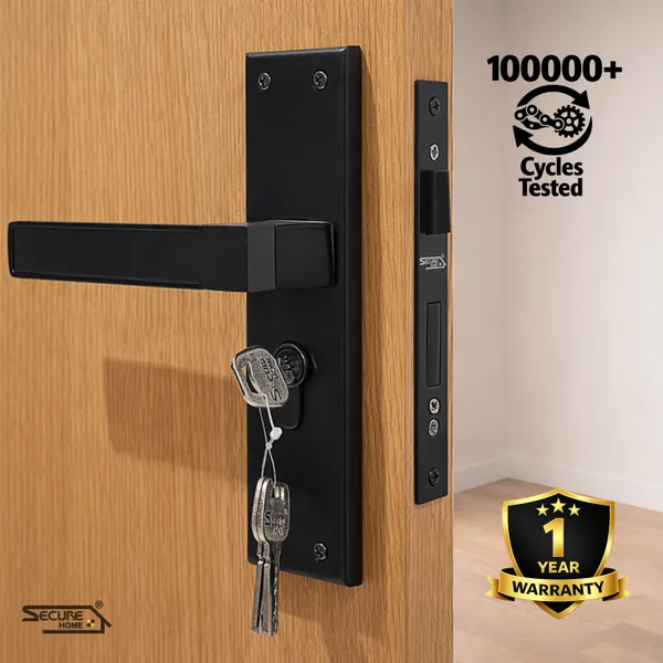 Black_White_Metal_Modern_Matte_Edge_Mortise_Door_Lever_Set