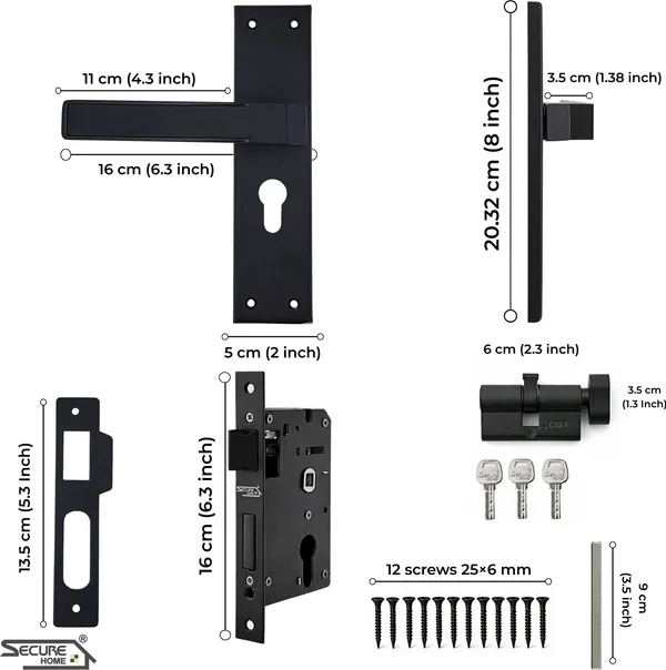 Black_White_Metal_Modern_Matte_Edge_Mortise_Door_Lever_Set