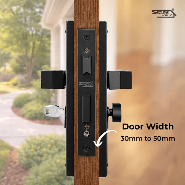 Black_White_Metal_Modern_Matte_Edge_Mortise_Door_Lever_Set