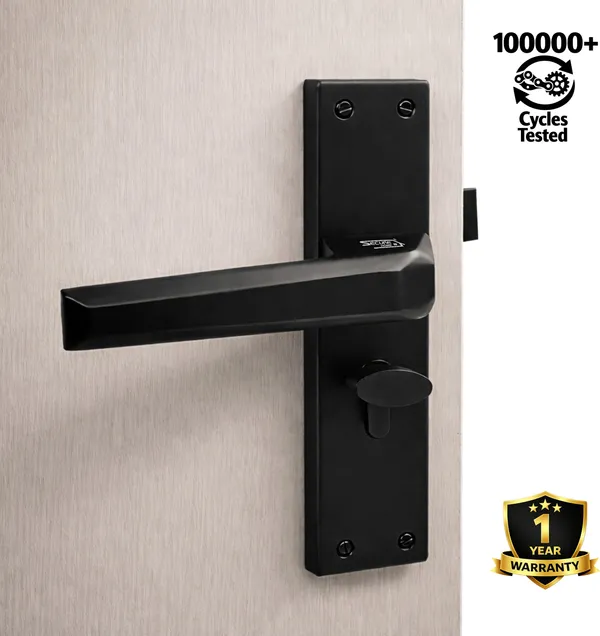 Black_White_Metal_Modern_Diamond-Cut_Mortise_Door_Lever_Set