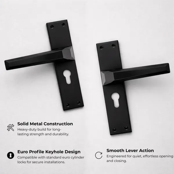 Black_White_Metal_Modern_Diamond-Cut_Mortise_Door_Lever_Set