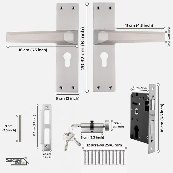 Silver_White_Metal_Modern_Satin_Diamond_Mortise_Door_Lever_Set
