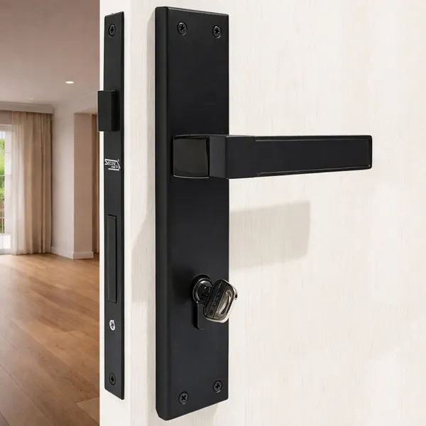 Black_White_Metal_Modern_Matte_Mortise_Door_Lever_Set