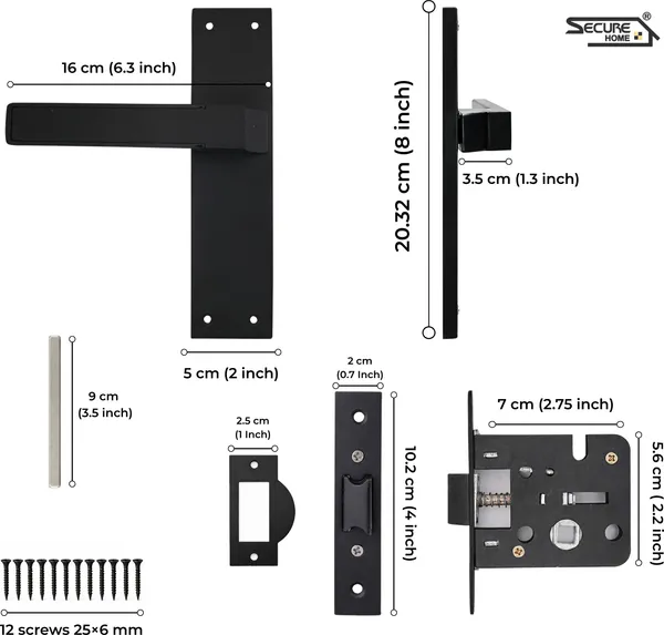 Black_White_Metal_Modern_Matte_Bathroom_Mortise_Door_Lever_Set