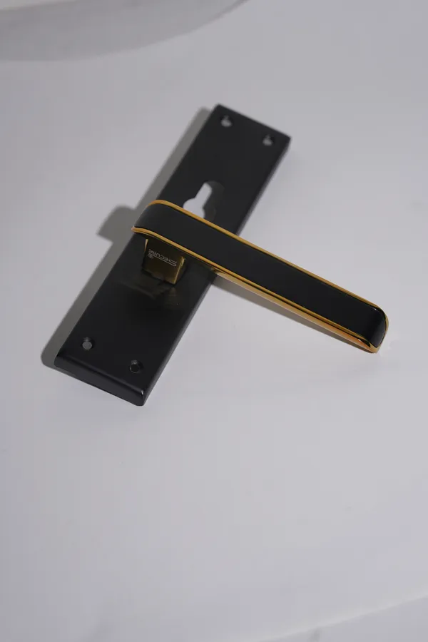 Black_And_Gold_White_Metal_Modern_Lever_Mortise_Door_Handle_Set
