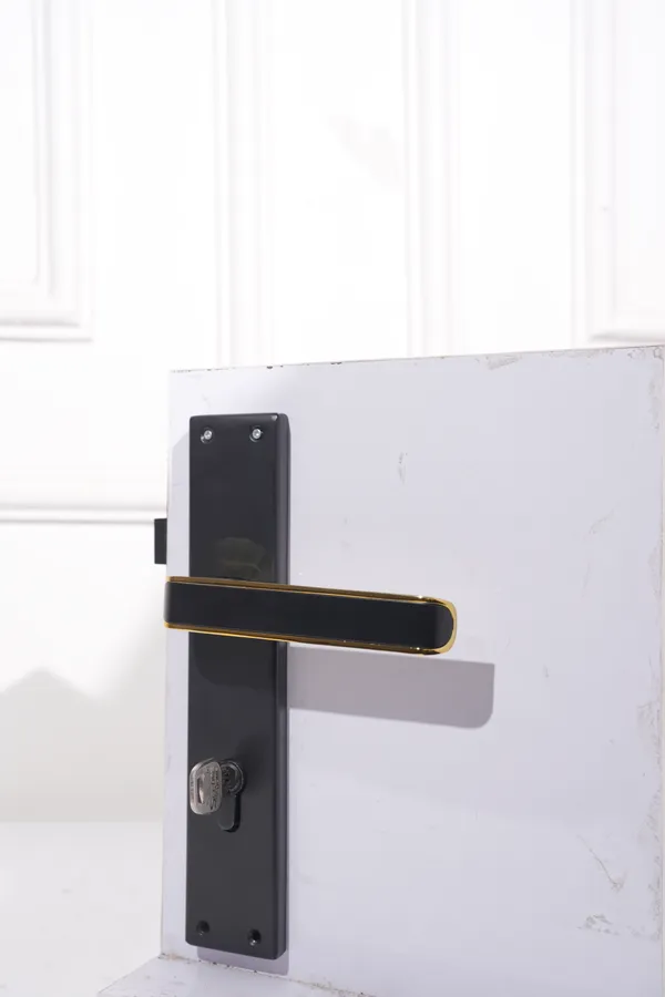 Black_And_Gold_White_Metal_Modern_Lever_Door_Handle_Lock_Set