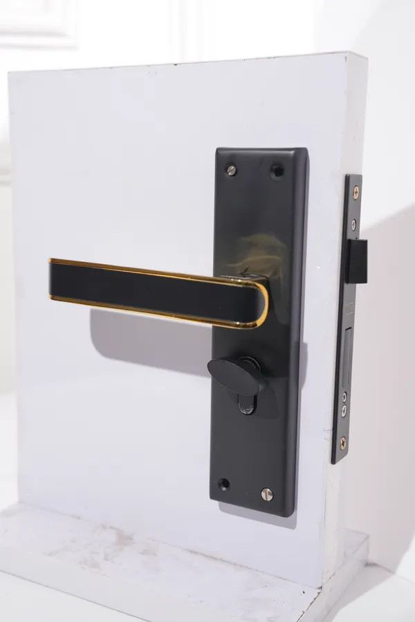 Black_And_Gold_White_Metal_Modern_Lever_Mortise_Door_Handle_Set