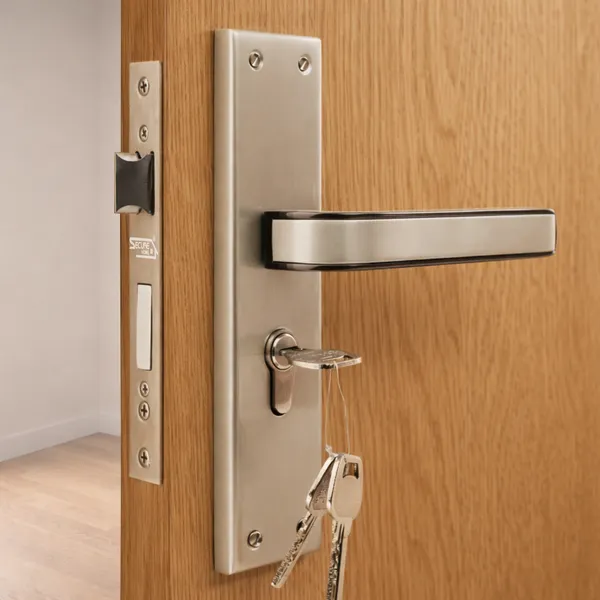 Silver_And_Black_White_Metal_Modern_Lever_Door_Lock_Set