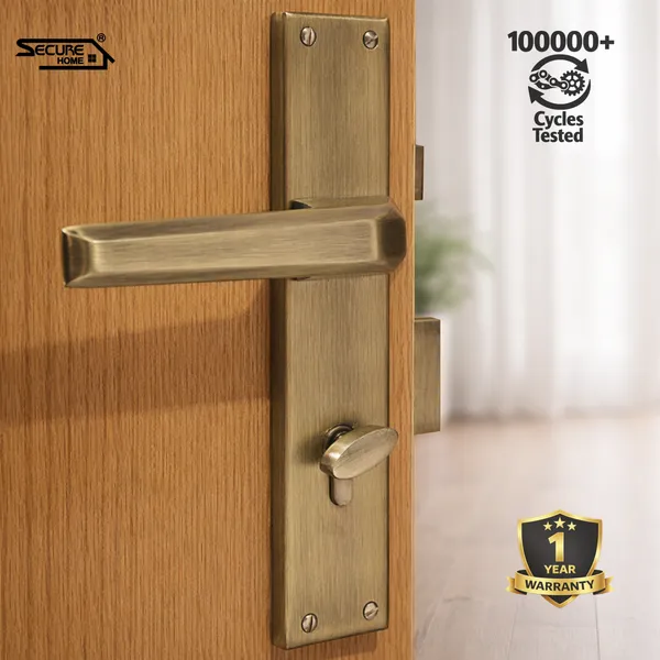 Gold_White_Metal_Antique_Brass_Finish_Lever_Door_Handle_Lock_Set