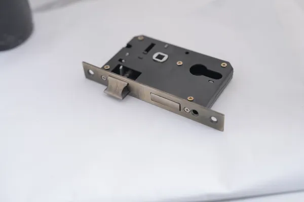 Black_And_Gold_Iron_Modern_Mortise_Door_Lock_Body_With_Strike_Plate