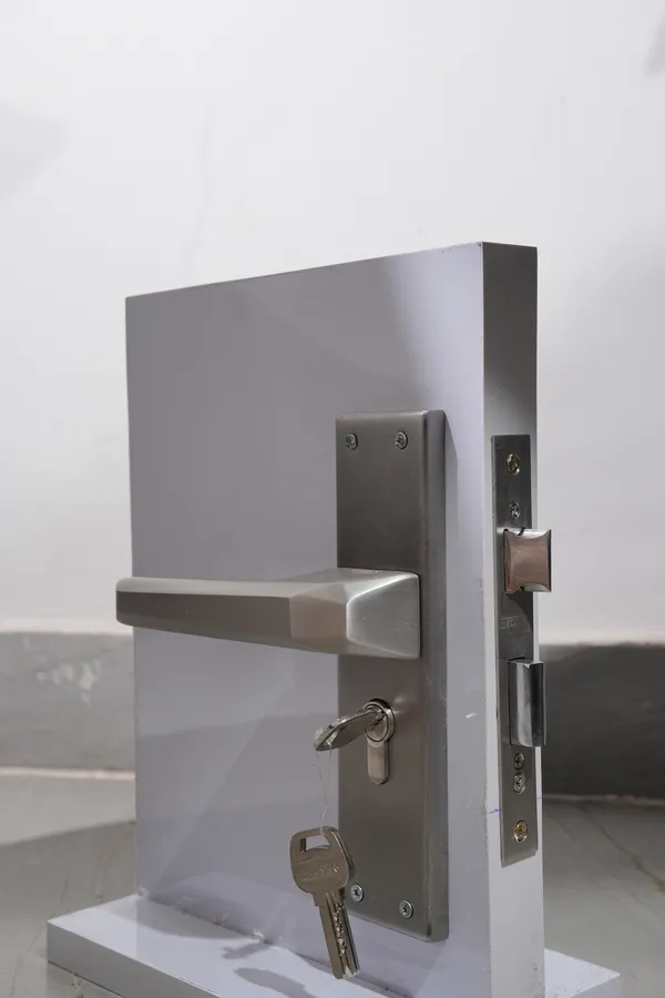 Black_And_Silver_White_Metal_Modern_Mortise_Door_Lock_Body_Strike_Plate
