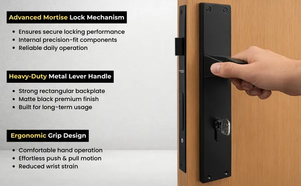 Black_White_Metal_Modern_Anti-Pick_Cylinder_Door_Lock