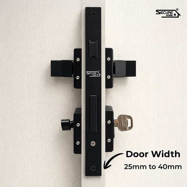 Black_White_Metal_Modern_Lever_Door_Handle_Lock_Set