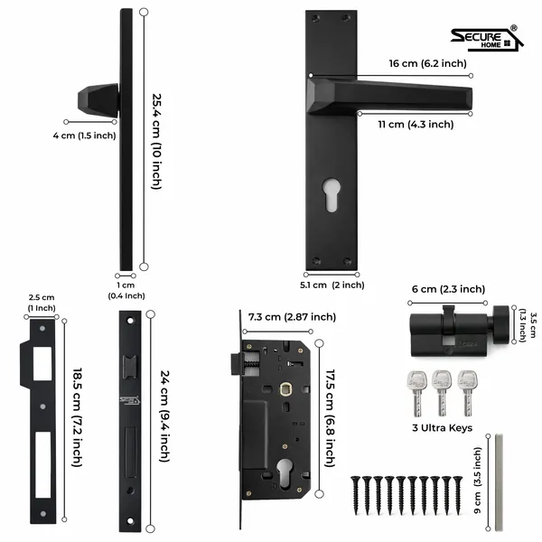 Black_White_Metal_Modern_Anti-Pick_Cylinder_Door_Lock