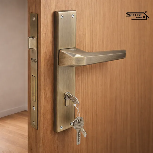 Gold_White_Metal_Antique_Brass_Finish_Lever_Door_Handle_Lock_Set