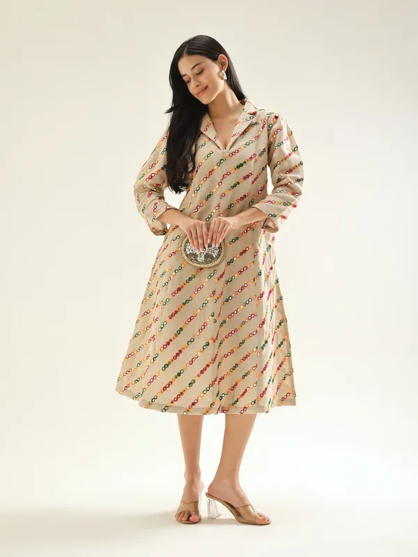 Beige_Breeze_Jute_Cotton_Mirror_Work_Women_Dress