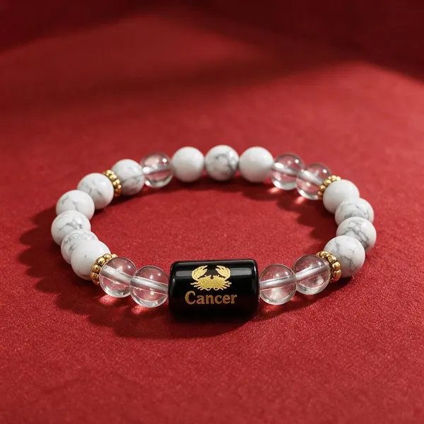 White_Beaded_Cancer_Zodiac_Bracelet_For_Unisex