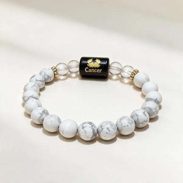 White_Beaded_Cancer_Zodiac_Bracelet_For_Unisex