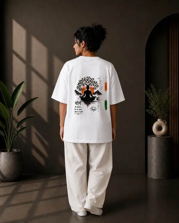 White_French_Terry_Oversized_Yoga_Graphic_T-Shirt_For_Unisex